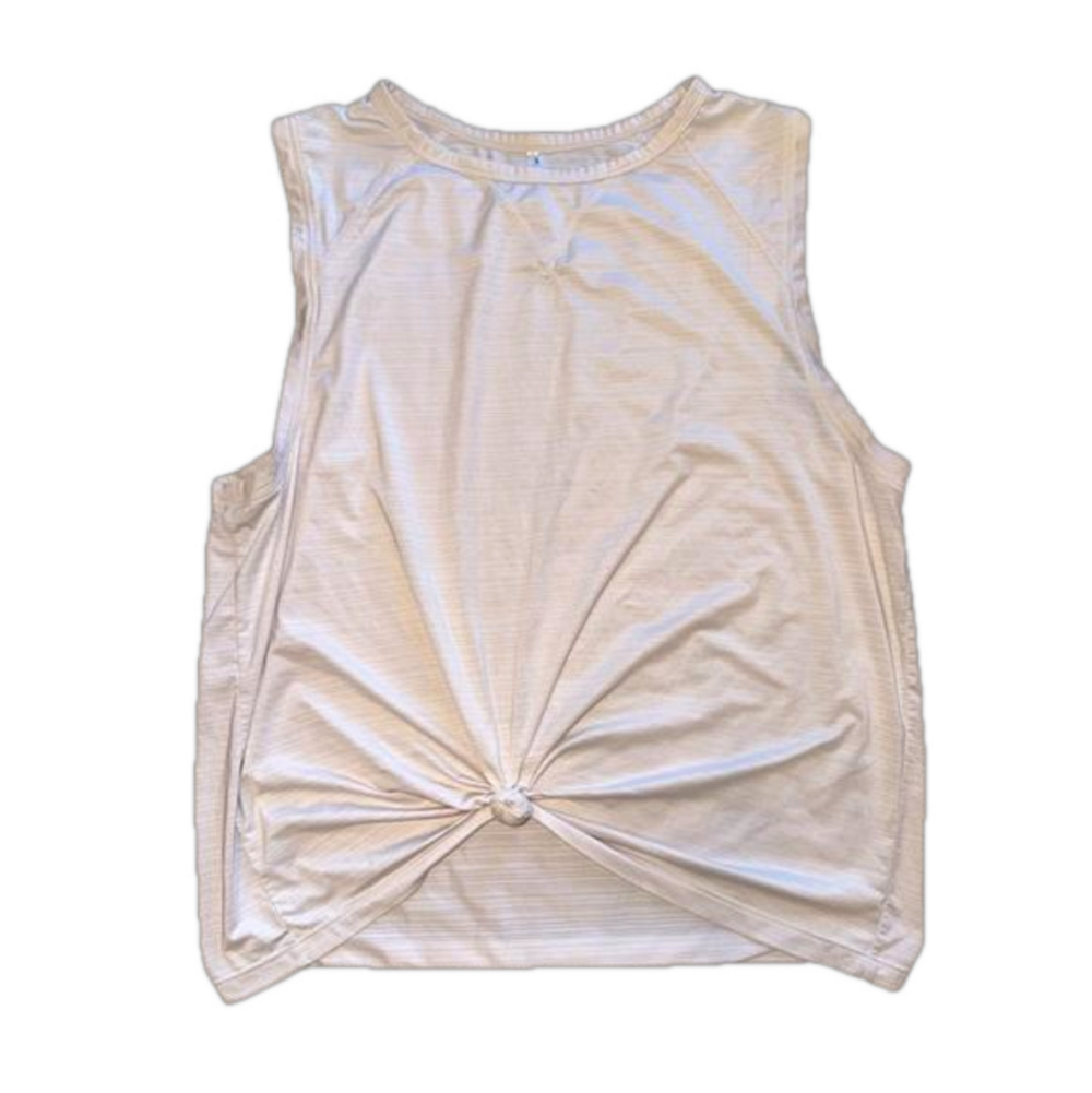Fabletics Cream Dry Weave Workout Tank Top Large